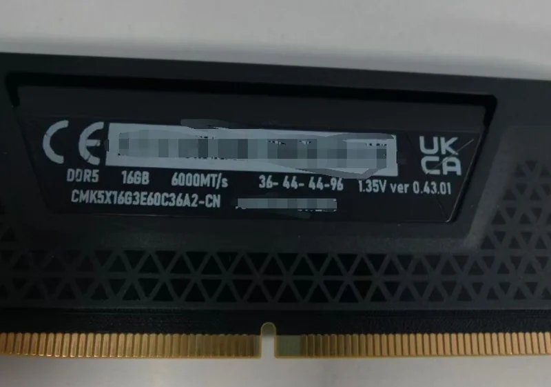 Corsair Vengeance DDR5-6000 memory with CXMT modules inside