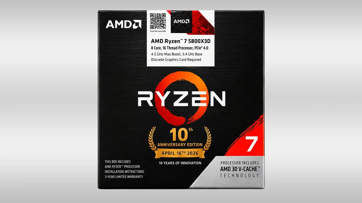 Ryzen 7 5800X3D AM4 10th Anniversary Edition satışta