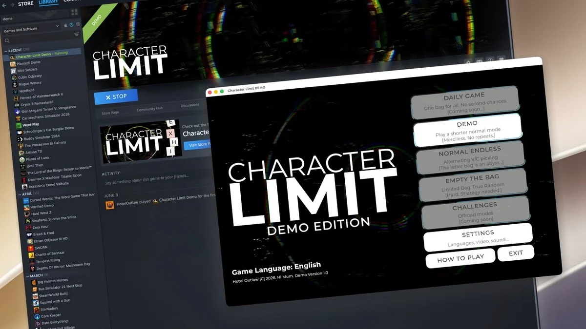 Character Limit demosu, Steam Next Fest öncesi yayına girdi
