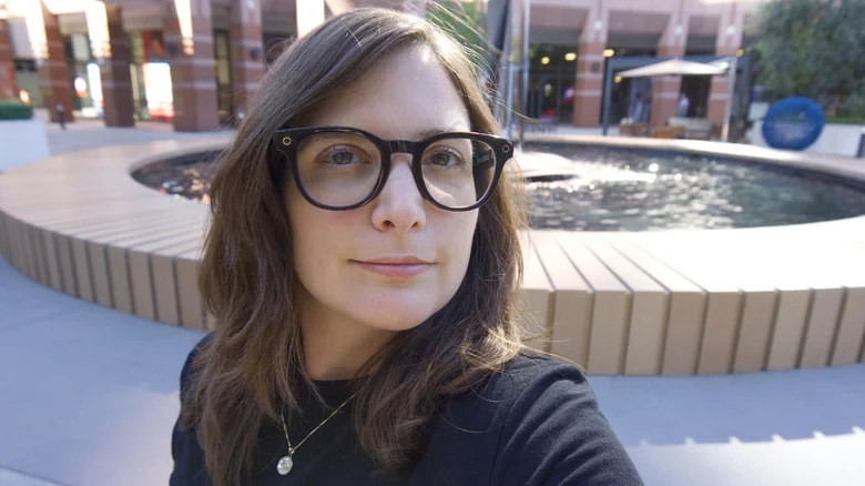 The Ray-Ban Meta Optics on the author's face,