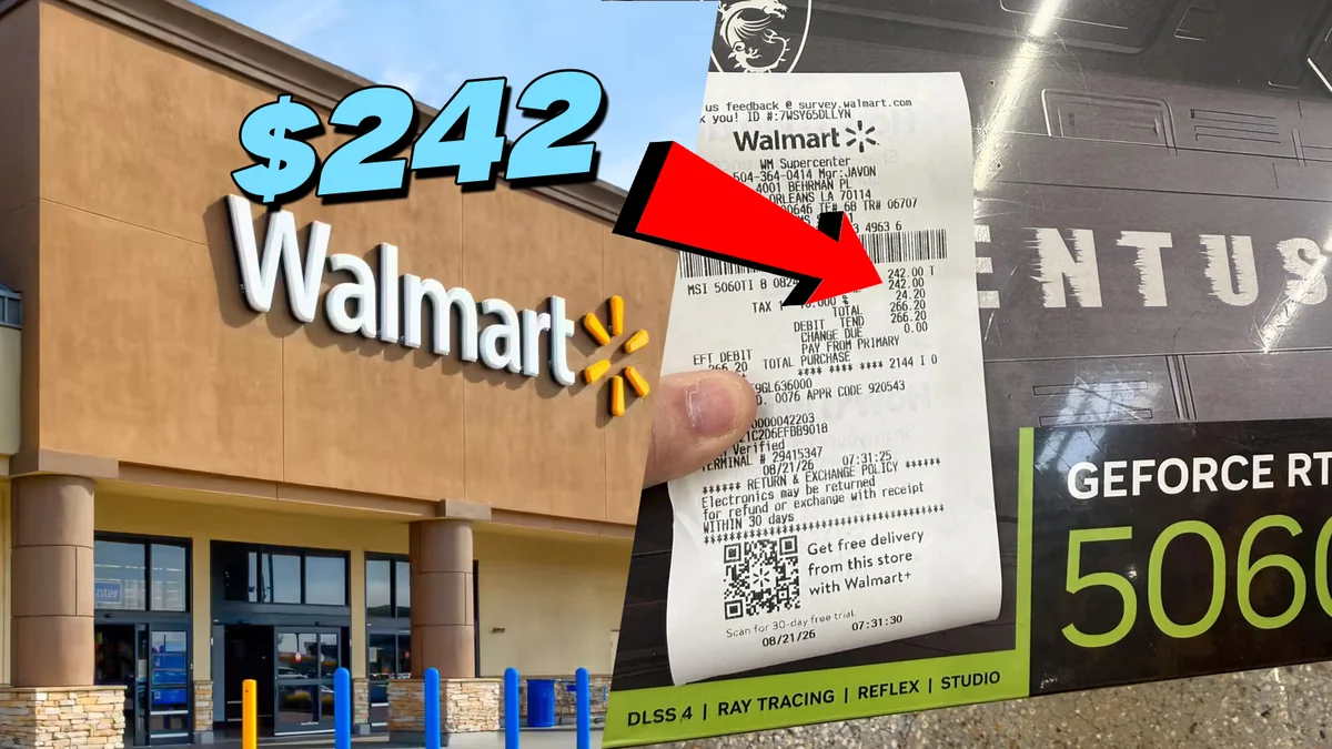 Walmart’ta MSI GeForce RTX 5060 Ti 8 GB, $242’ye bulundu
