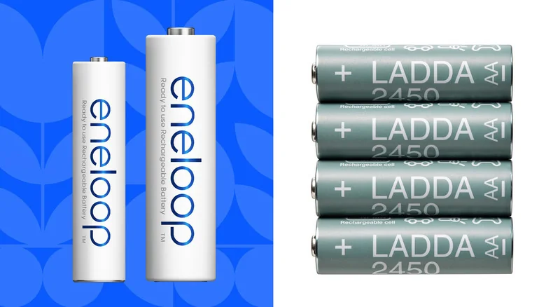 Left: Panasonic Eneloop batteries / Right: IKEA LADDA batteries.