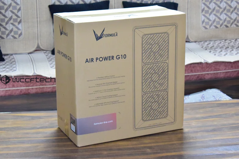 A box displays the V-Formula Air Power G10 with outlined features such as 'Precision Airflow Control' and 'Maximum 11-Fan Cooling Capacity.'