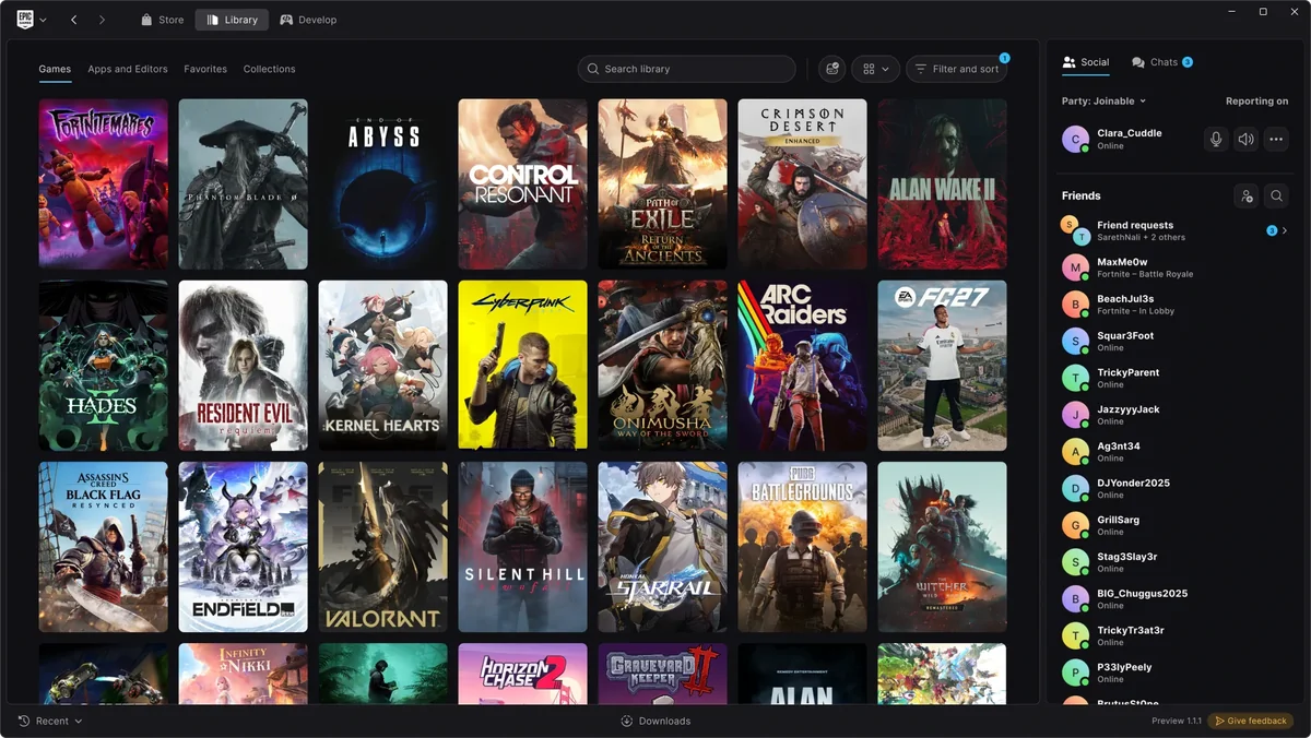 Yeni Epic Games Launcher önizlemesi Linux desteğiyle geldi