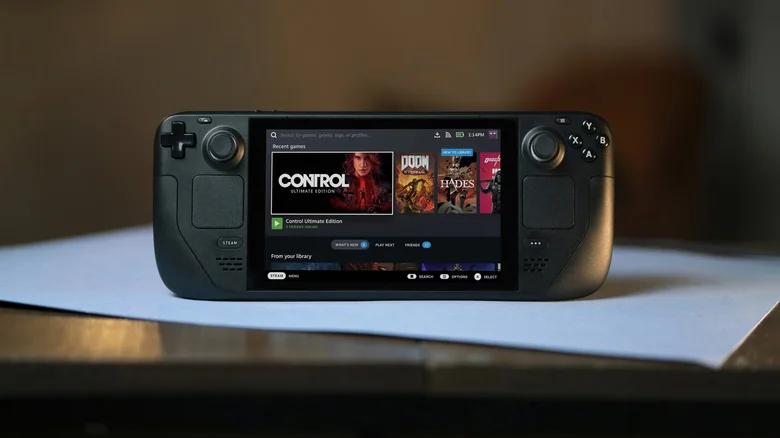 The homescreen on a Valve Steam Deck.